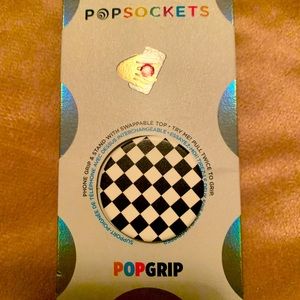 Black & White Checkered Popsocket Phone Accessory